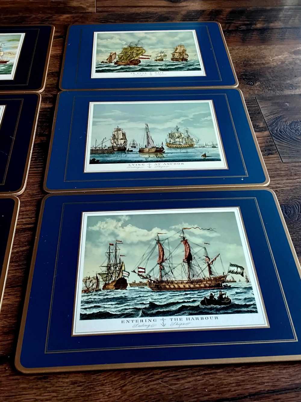 Vintage Pimpernel Acrylic Placemats Of Clipper Ships. Nautical. Set of 9 - Picture 3 of 13